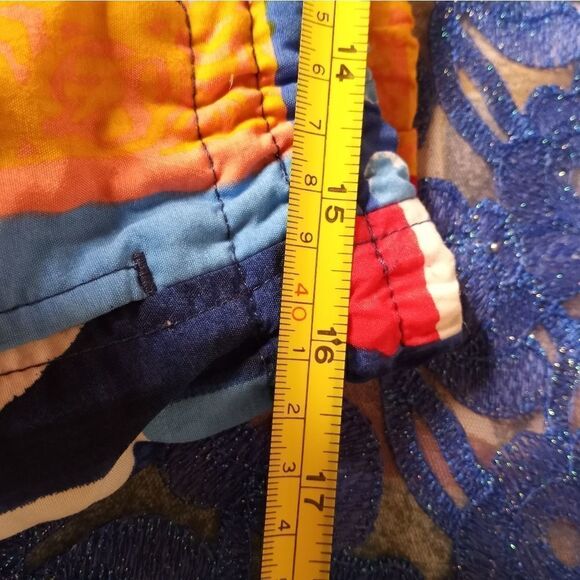 Red Stone L Multicolored 100% Nylon Pocket Drawstring Men's Swim Shorts - Picture 5 of 9